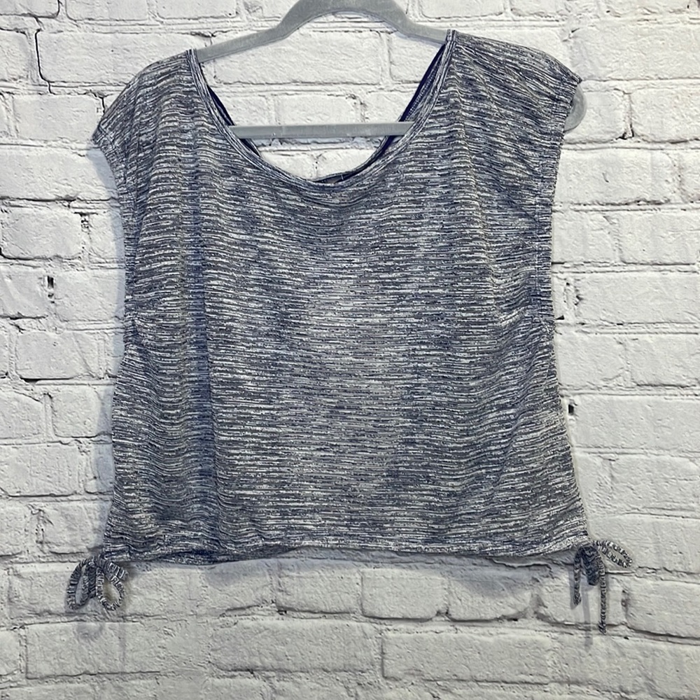 NWOT Free People Movement Cropped Cinched Muscle Tank - Navy Blue - Size Large